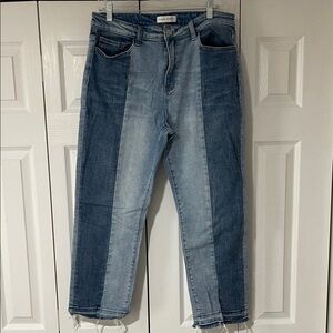 Flying Monkey Two-Tone Blue Boot Cut Jeans